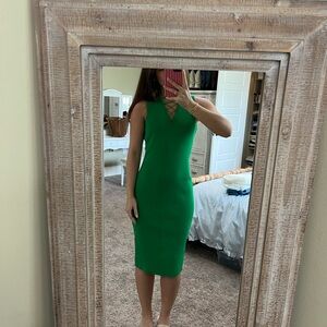 New York & Company Vibrant Green Midi Dress